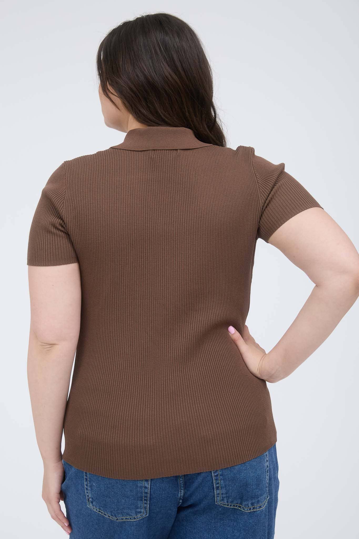 The Workshop Studio - Wholesale Knit Top - Women's - PLUS GOLD SNAP BUTTON SWEATER KNIT POLO10