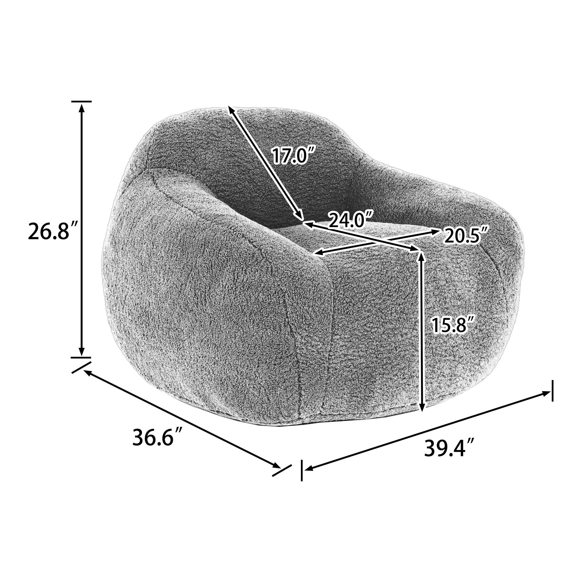 HOMYCASA DESIGN INC - Wholesale Chair - Giant Bean Bag Sofa Chair with Armrests and Memory Foam6