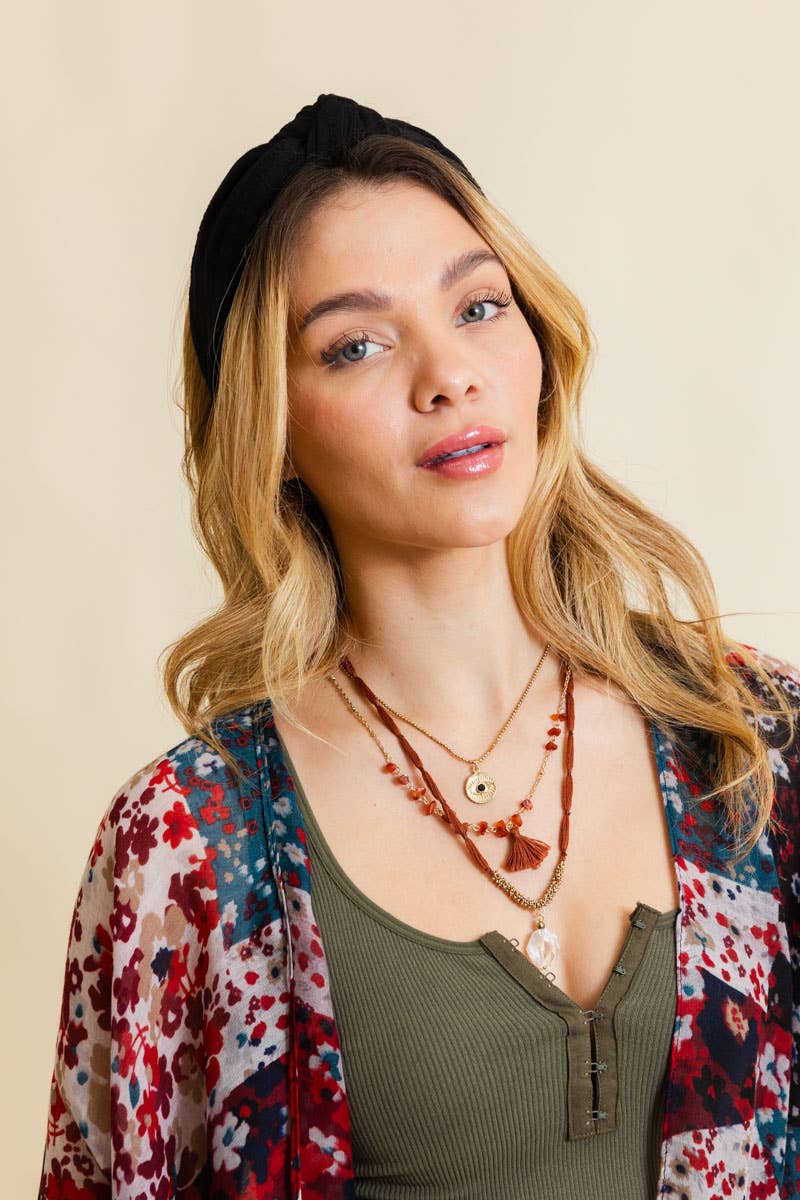 Leto Accessories - Wholesale Fashion Headband - Women's - Bestselling Stripe Topknot Headband12