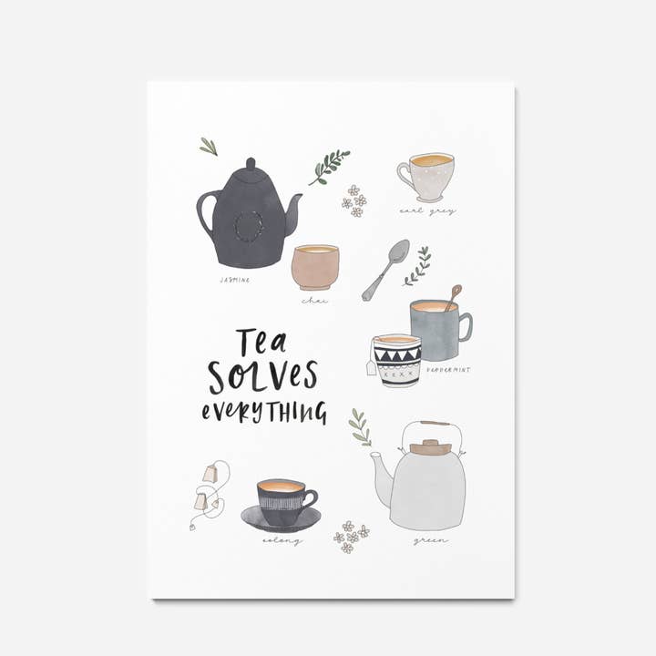 Tea Solves Everything Print for wholesale by In the Daylight