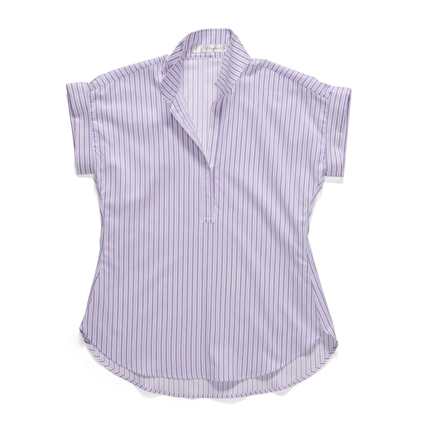 Morado La Blusa de Liga con Mangas Cap en Dúo de Rayas Lavanda de venta al por mayor en Faire5