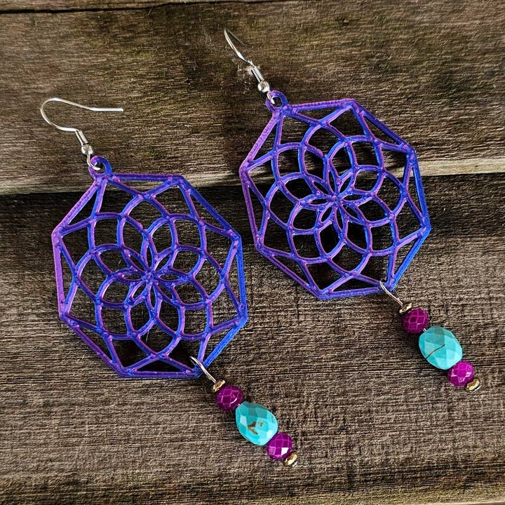 3D Print Boho Earrings Made in America for wholesale by BAHA RANCH WESTERN WEAR