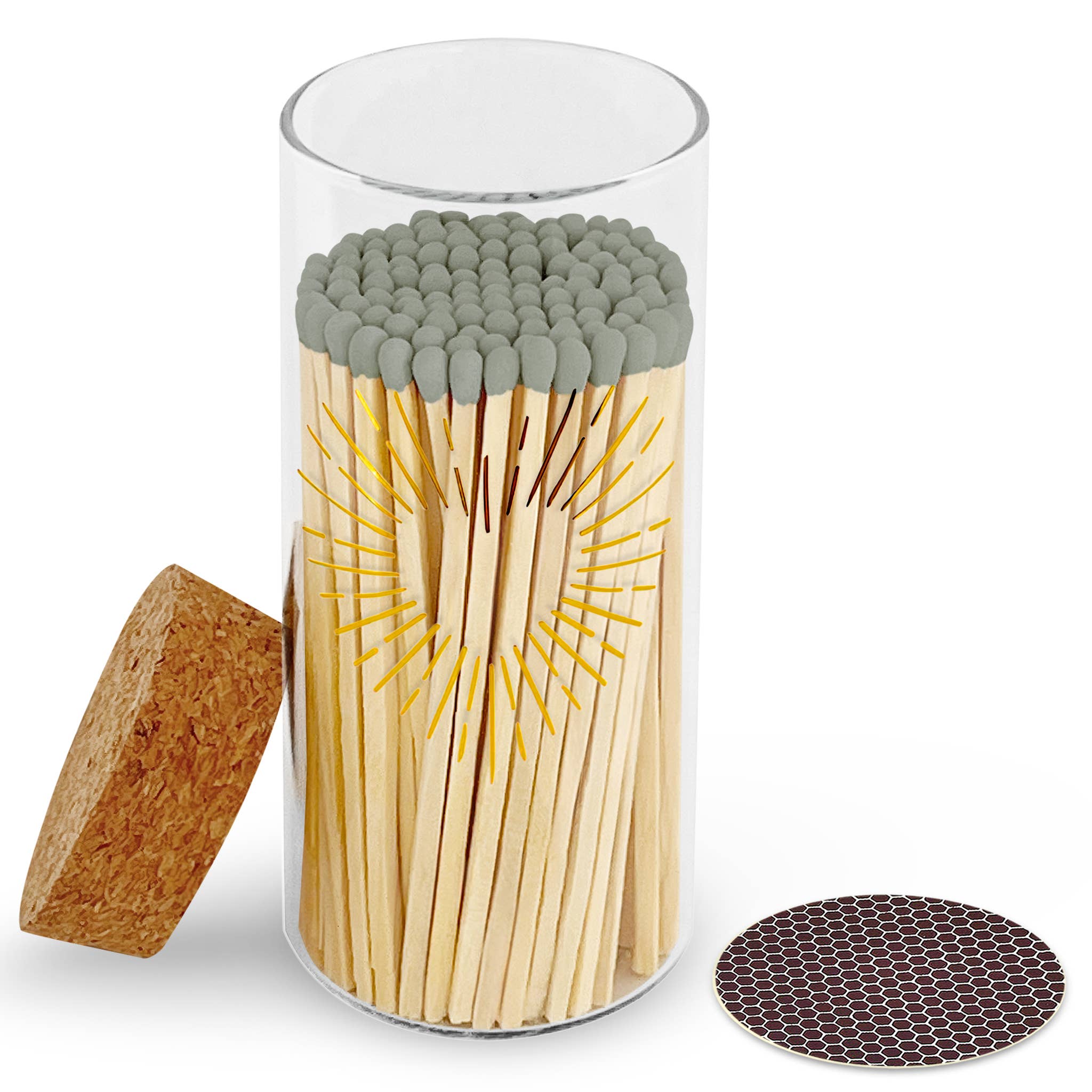 Thankful Greetings – wholesale Tändsticka – Guldtryck med 4" tändstickor & stor korktoppburk21