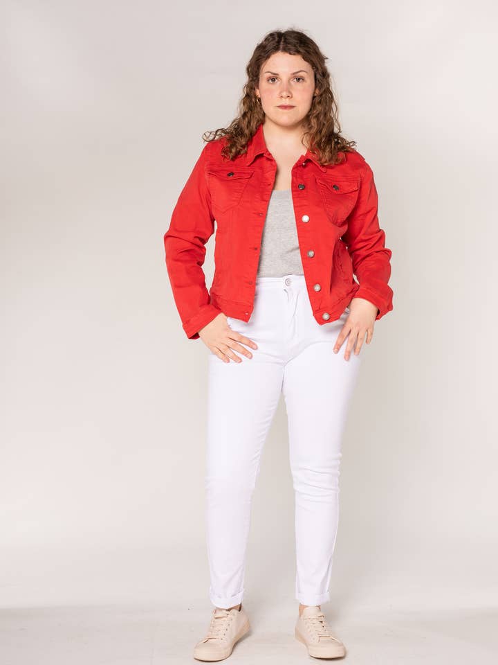 Giacca colorata in tessuto stretch - taglie comode J222 per la vendita all'ingrosso da parte di Nina Carter