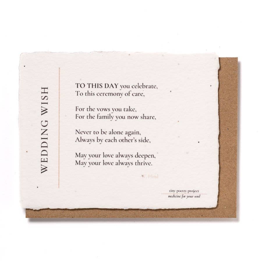 tiny poetry project - Wholesale Wedding Card - Wedding Wish: Plantable Wildflower Wedding Card1
