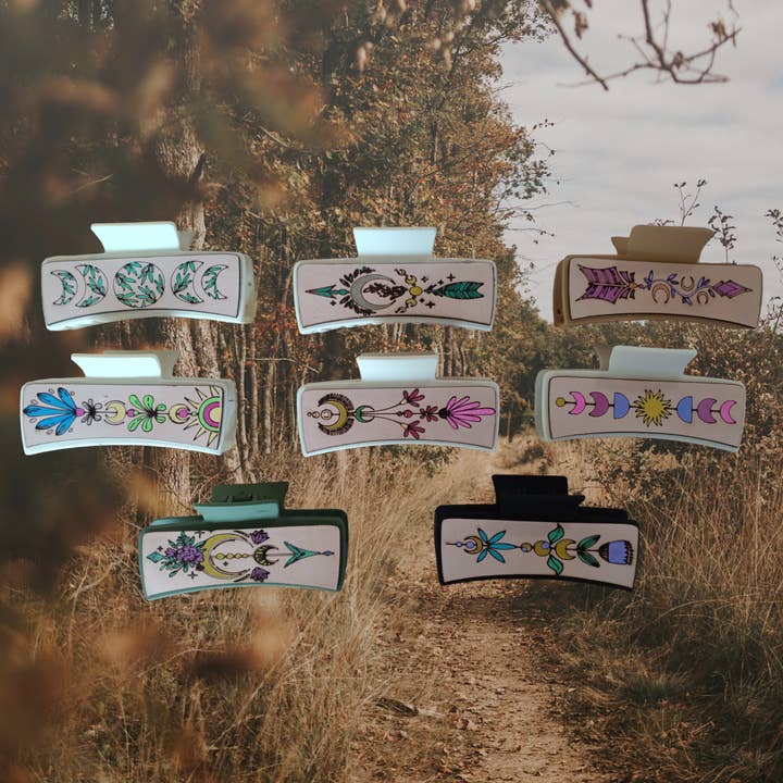 Celestial Arrow and Tarot Assortment of hairclips for wholesale by PattisonPlace