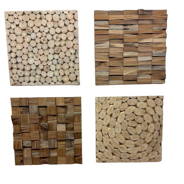 Asia West - Wholesale Gallery Wall Set - Geometric Wood Wall Art Panel- (16" x 16")18