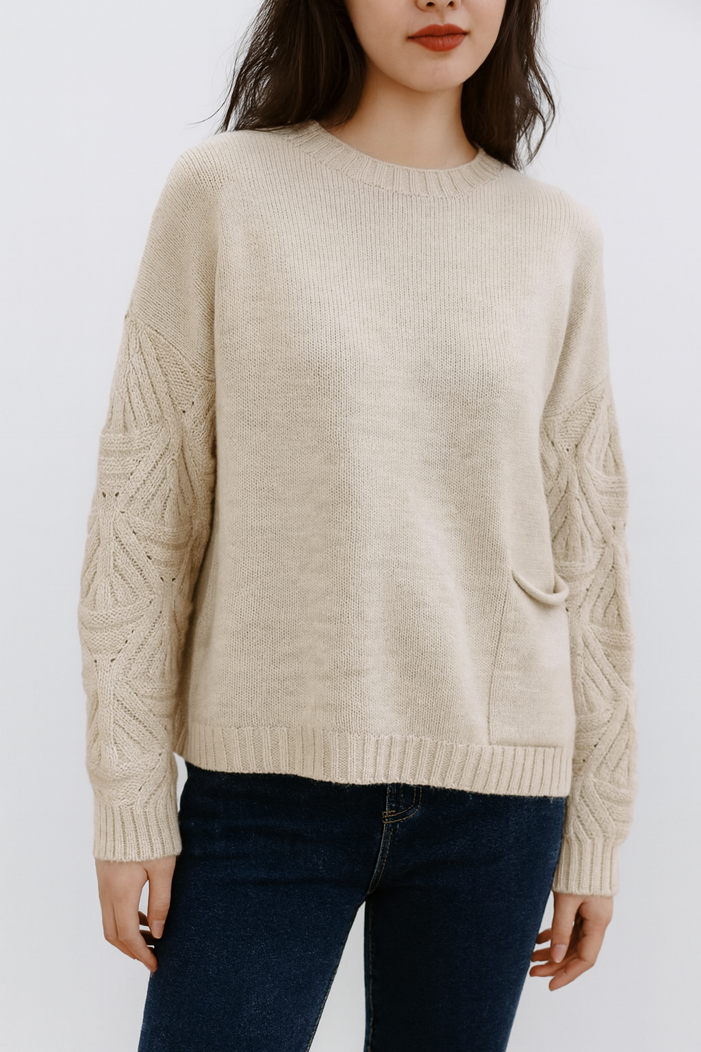 Lucy Sparks – wholesale Knitted jumper – Women′s – SOFT KNIT JUMPER WITH SPECIAL SLEEVE KNITTING DESIGN0