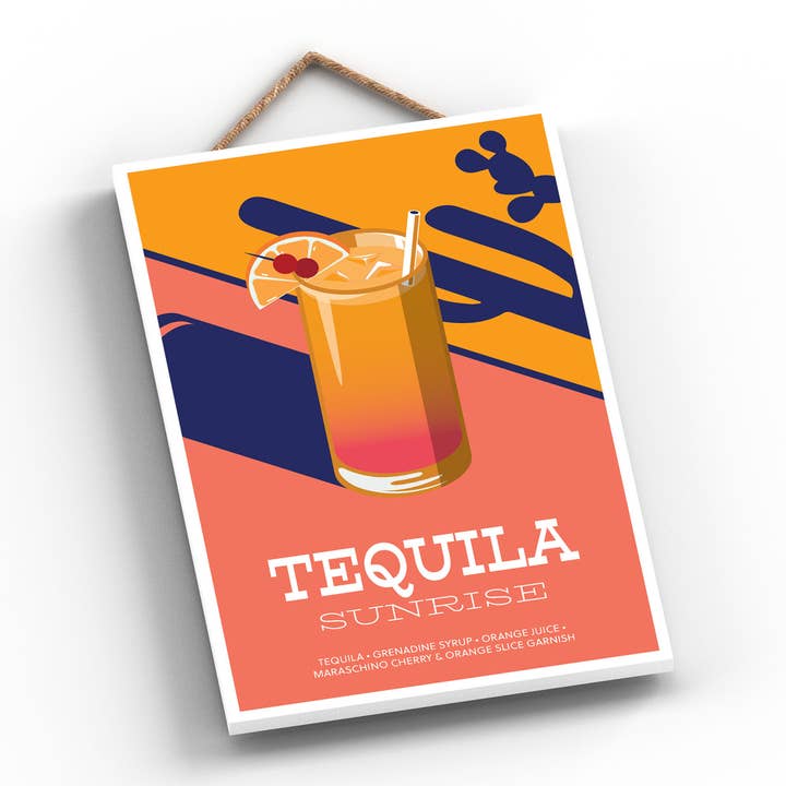 Vivid Squid Wholesale - Wholesale Sign - P1637 - Tequila Sunrise In Cocktail Glass Modern Style Alcoh