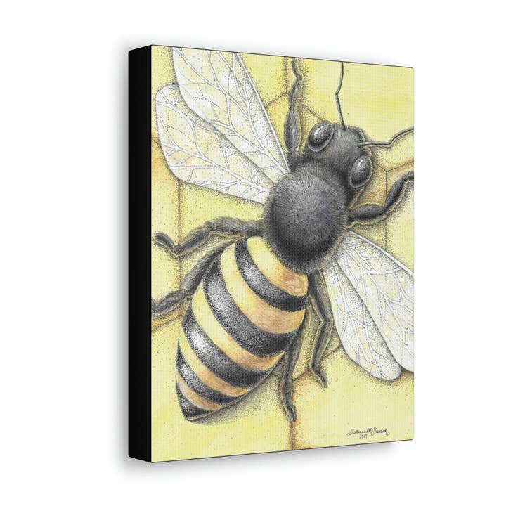 Honey Bee 8x10 Canvas Art Print - Canvas Gallery Wraps for wholesale by Art By: Julianna McPherson