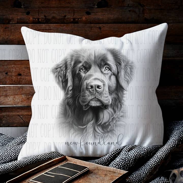 Sketch Style Newfoundland Cushion for wholesale by Storms Style