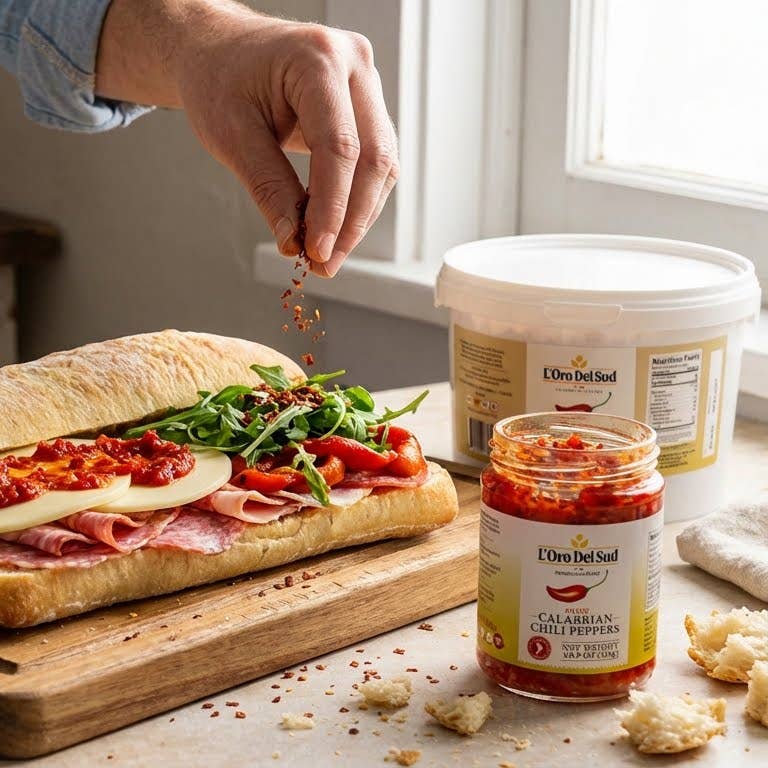 Wholesale Italian Food - Wholesale Dried Spice - L'Oro Del Sud, Dry Calabrian Chili Red Pepper Flakes, 2.2 lb (1 kg)4