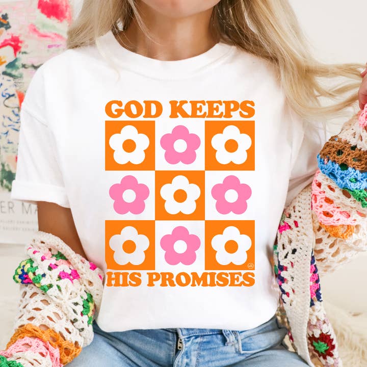 Dio Mantiene le Sue Promesse Maglietta Cristiana per la vendita all'ingrosso da parte di Never Lose Hope Designs