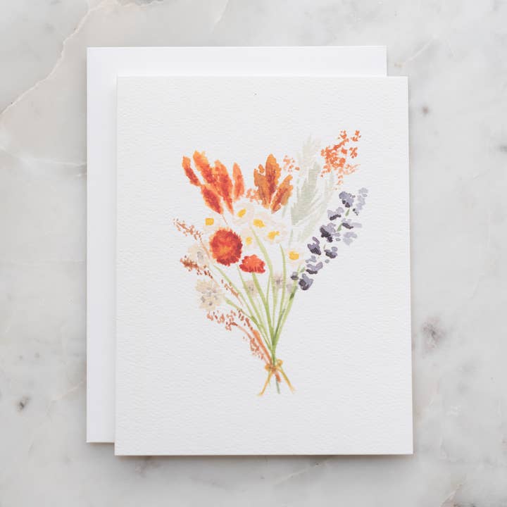 Fall Floral Bouquet Card for wholesale by Paintings by Kalie Rose