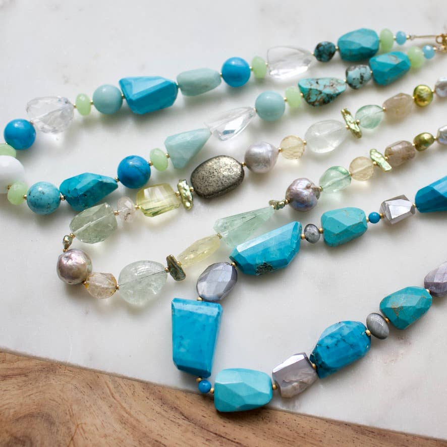 a.v. max - Wholesale Kralen/parelketting - Gefacetteerde Echte Klomp Ketting|9 kleuren24