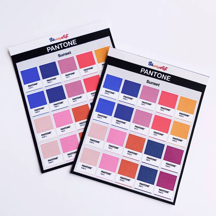 The Messy Artist Co. - Venta al por mayor Pegatina - Hoja de pegatinas Pantone «Sunset»