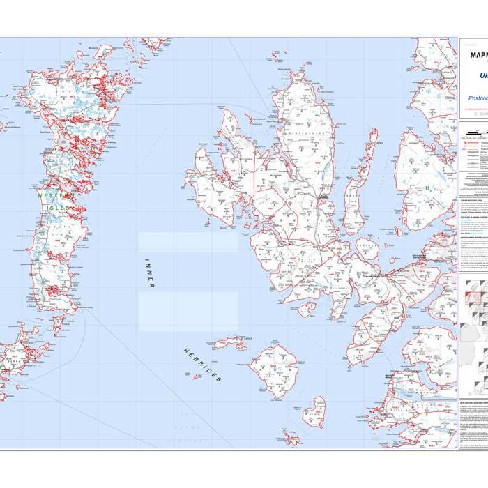 Postcodekaart Uist en Skye - Sectorkaart 30 voor wholesale door Map Marketing Limited