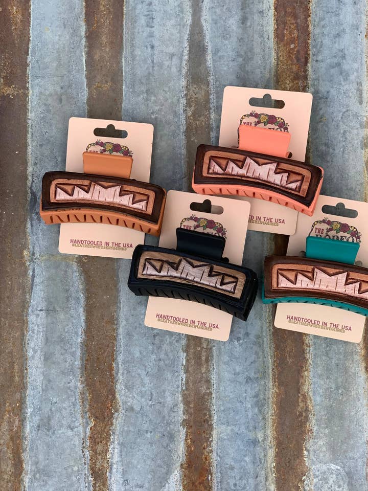 Gancho de cabelo em couro Sudoeste Cowgirl Rodeo Western Cowboy por atacado de The Rodeo Rose