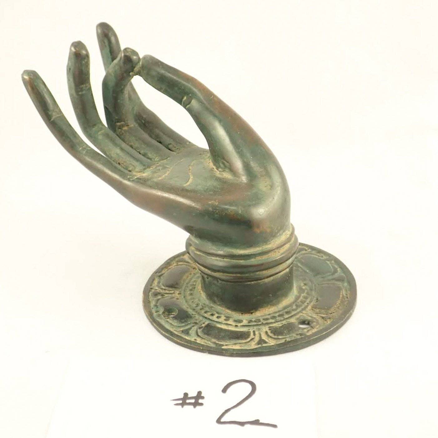 Ubud Glass – wholesale Decorative figurine – Solid Brass Buddha Mudra Hand Door Pull – Size #2 | Wall Hook, Towel, Key & Jewelry Hanger21