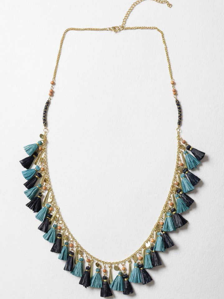 Two-Tone Tassel Necklace – Fun & Chic Layered Look 🎉 for wholesale by Leto Accessories