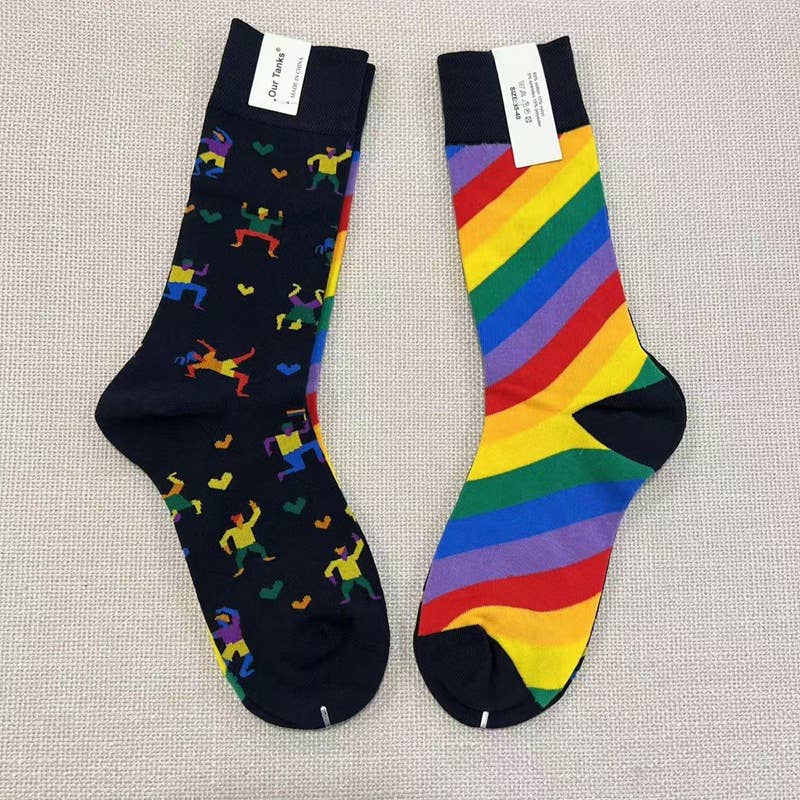 Tourtiwi – Meias - Unissexo por atacado – Meias com padrão de pintura a óleo assimétrico16