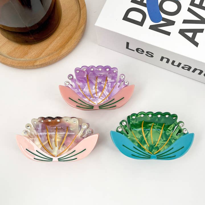 Lotus Claw Clip, Acetat hårklämma för wholesale av TheDivaSoap