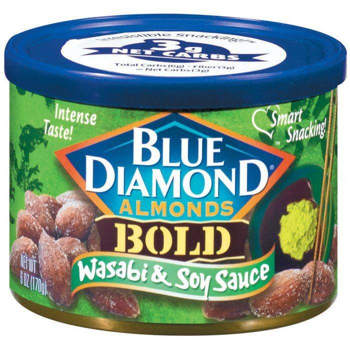 KeHE Distributors, LLC - Wholesale Nuts - Blue Diamond Bold Wasabi & Soy Sauce Almonds 6 Oz