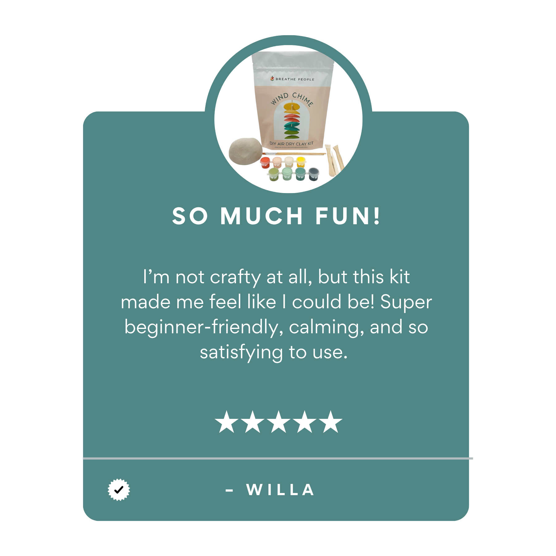 Breathe People - Wholesale DIY Craft Kit - DIY Air Dry Clay Kit- Make Your Own Wind Chimes1