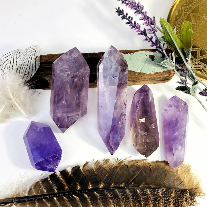 Rock Paradise - Wholesale Spiritual Stone/Crystal - Amethyst Polished Double Crystal Points - By Weight 1