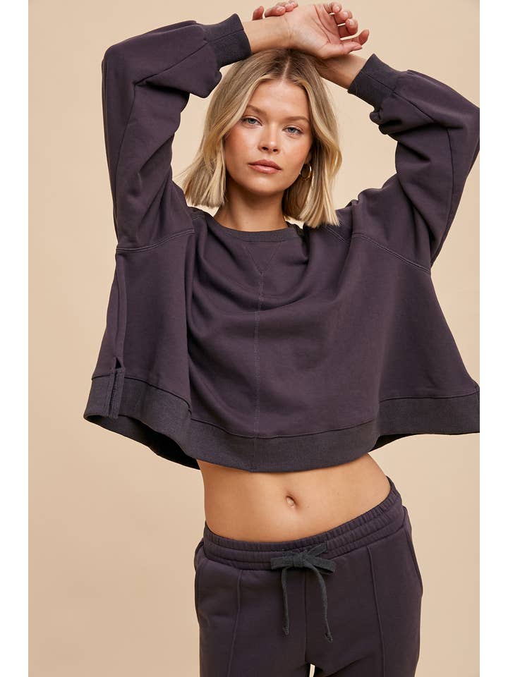 In Loom - Wholesale Sweatshirt - Women's - GARMENT WASHED RAGLAN PULLOVER SWEATSHIRT5