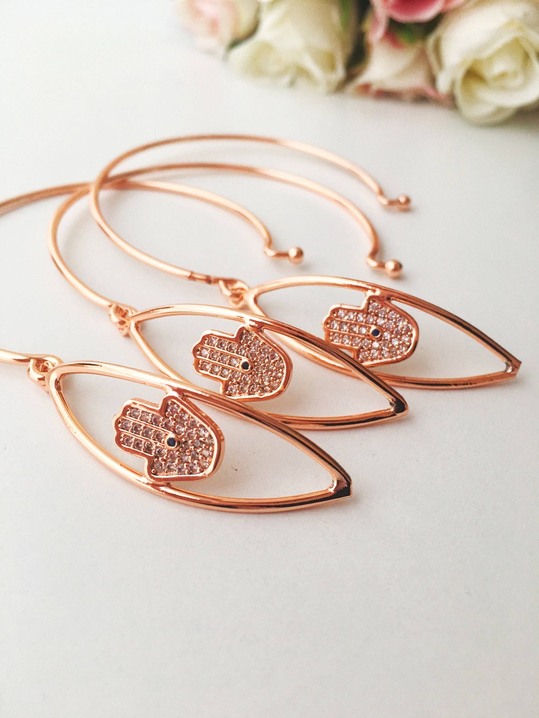 Evileyefavor - Wholesale Cuff Bracelet - Hamsa Hand Bracelet, Rose Gold Bangle Bracelet, Bangles2