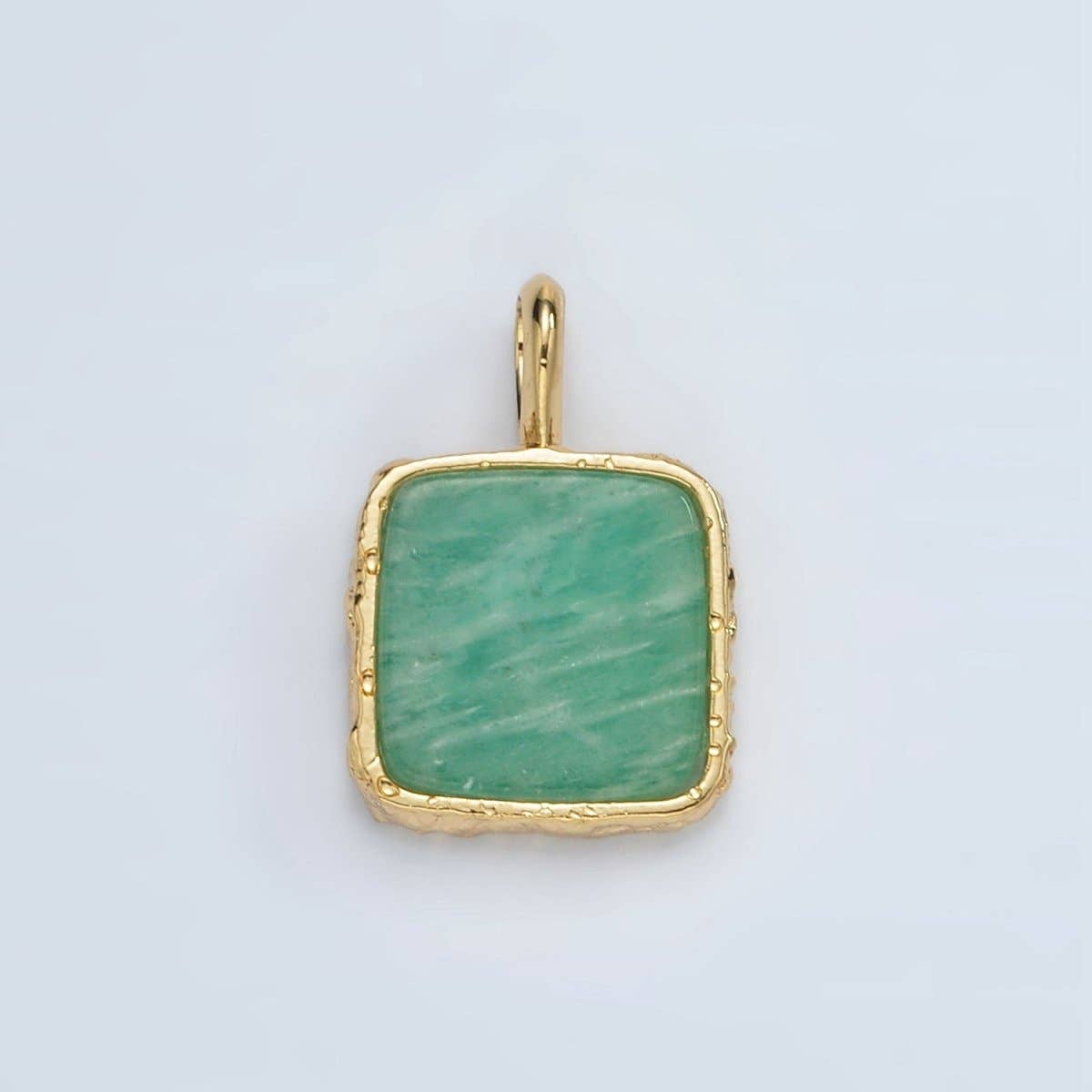 Aim Eternal – wholesale Individuell berlock/hänge – 24K Guld Fylld 18mm Fyrkantig Naturlig Ädelsten Folie Hänge | AA1358-AA13645