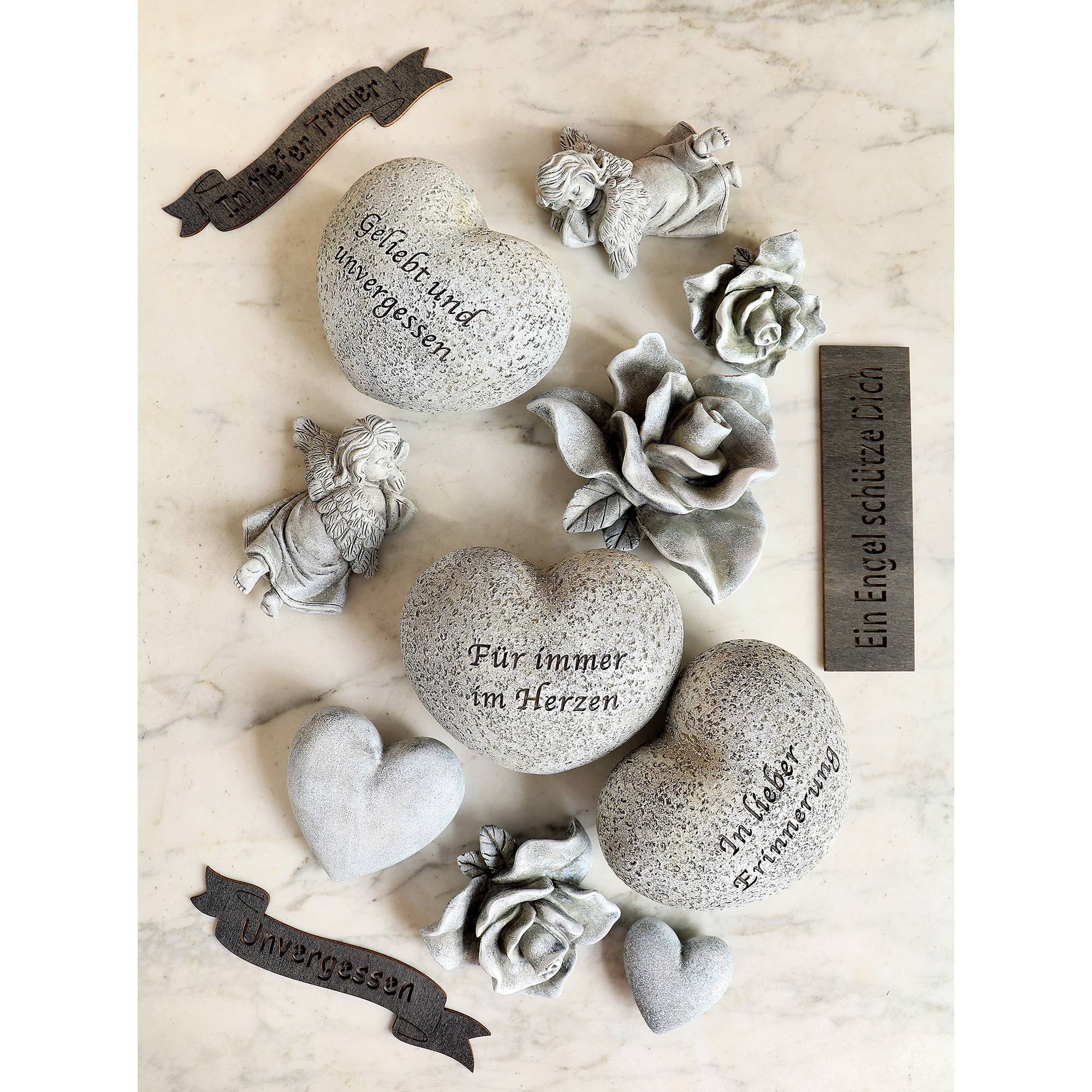 Vosteen - Wholesale Decorative Figurine - Poly Romanus Heart, D8cm, Grey1