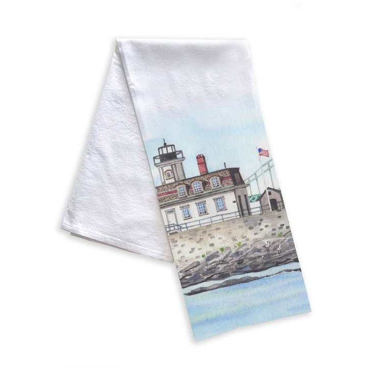 Rose Island Kitchen Towel for wholesale by Eileen Graphics