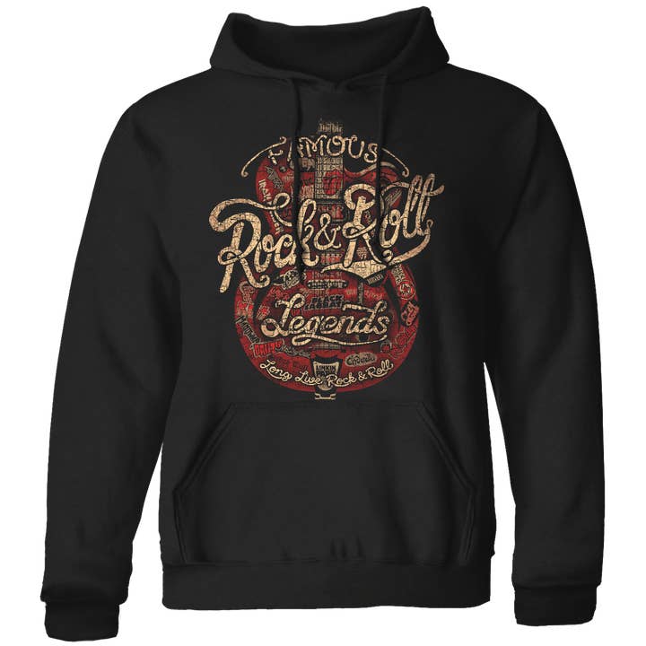 Rock and Roll Legende Script - 7,8 oz Fleece-Hoodie für den Großhandel von Taboo Apparel