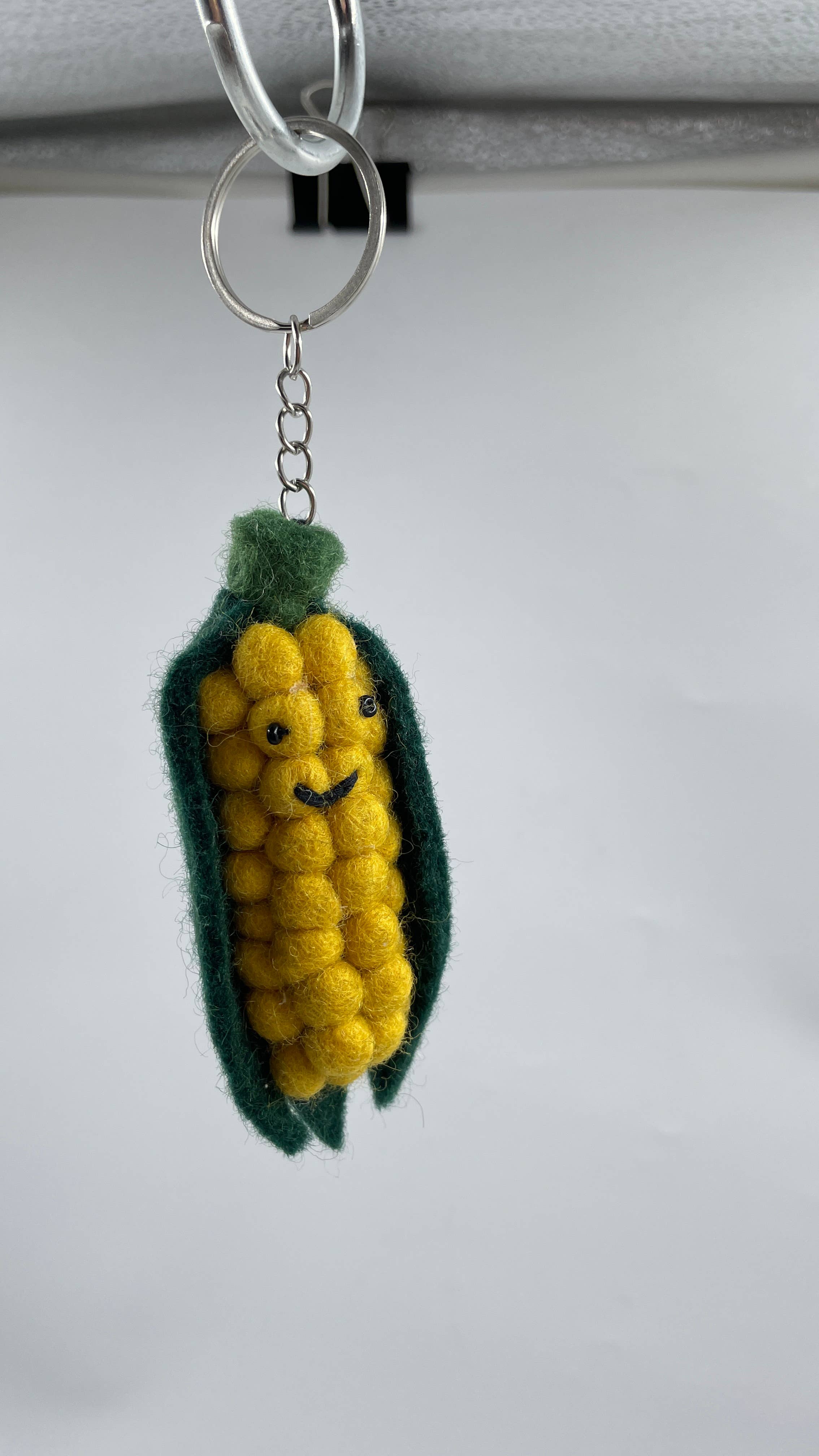 Funky Yak Ltd – wholesale Keychain – Child – Handmade Felt Veggie Keyrings: Corn1