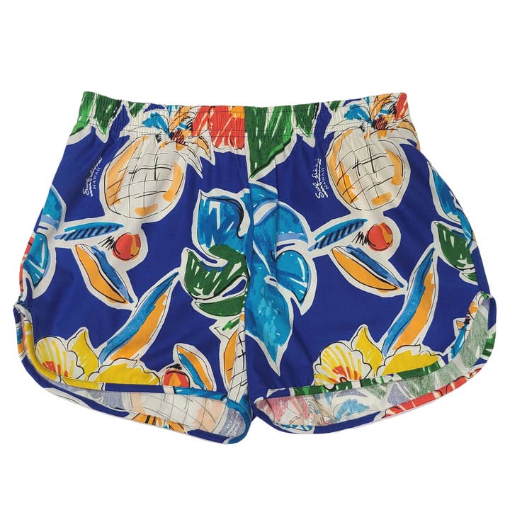 Cheeter Shorts - Ananas Hibiscus Bleu pour la vente par JAMS World