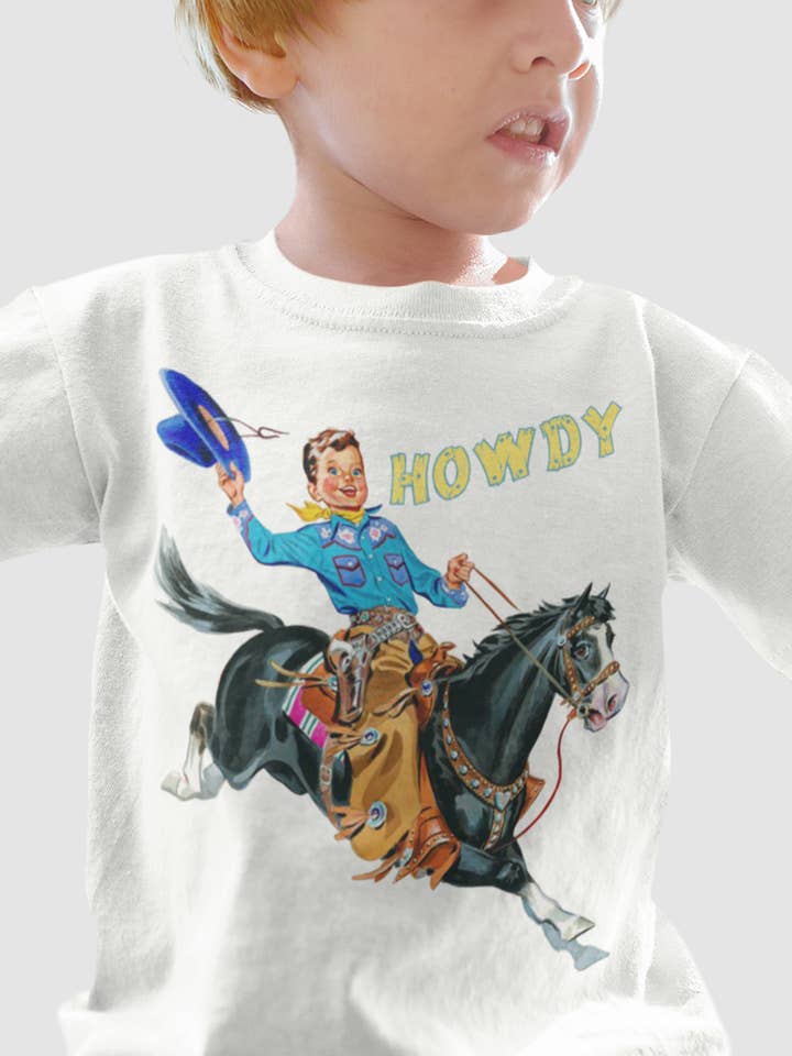 Acme. Baby Co. LLC - Wholesale Screen Printed T-Shirt - Kids - Howdy! Buckaroo Organic Children's Shirt4