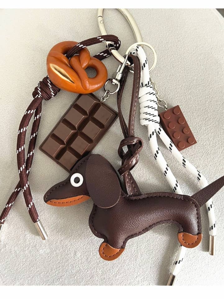 CHOCOLATE DOG BRAIDED LANYARD KEYCHAIN for wholesale by DESHENG ENTERPRISE
