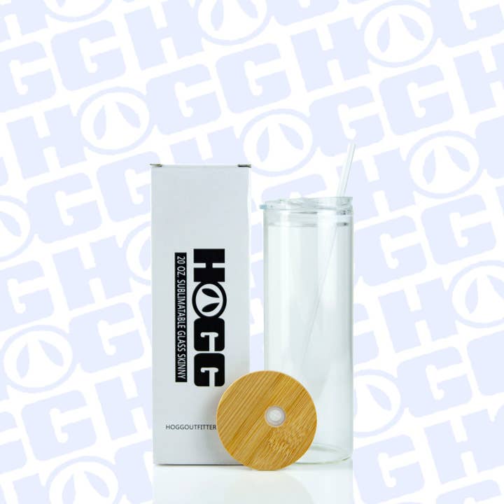 Hogg Outfitters - Wholesale Insulated Mug/Tumbler - 20oz SUBLIMATION CLEAR GLASS SKINNY DUO TUMBLER