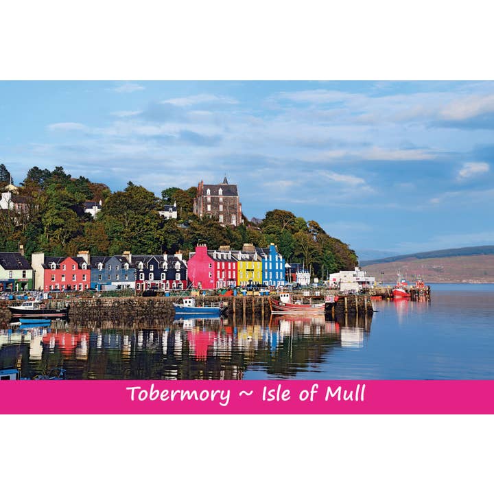 Small Postcard Tobermory Isle of Mull for wholesale by Island Blue Publishing