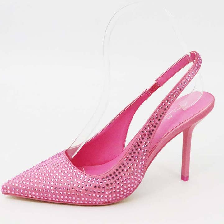 Mars Sky Shoes Wholesale - Wholesale High Heels - Women's - Anne Michelle FLORA-13 Pointy Toe Rhinestone Slingback Pumps