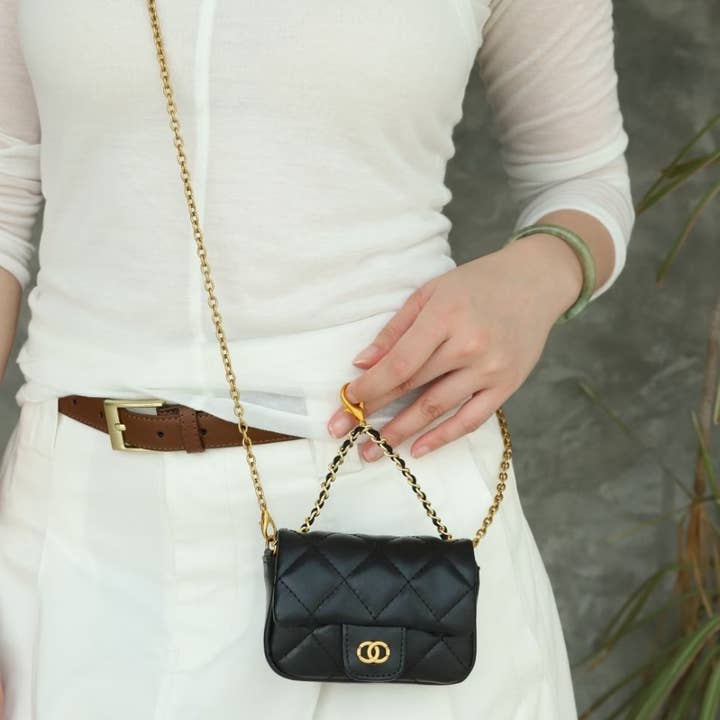 Pretty Persuasions - Wholesale Crossbody Bag - Women's - PL25034 Quilting Stitch Leather Mini Crossbody Purse Charm4