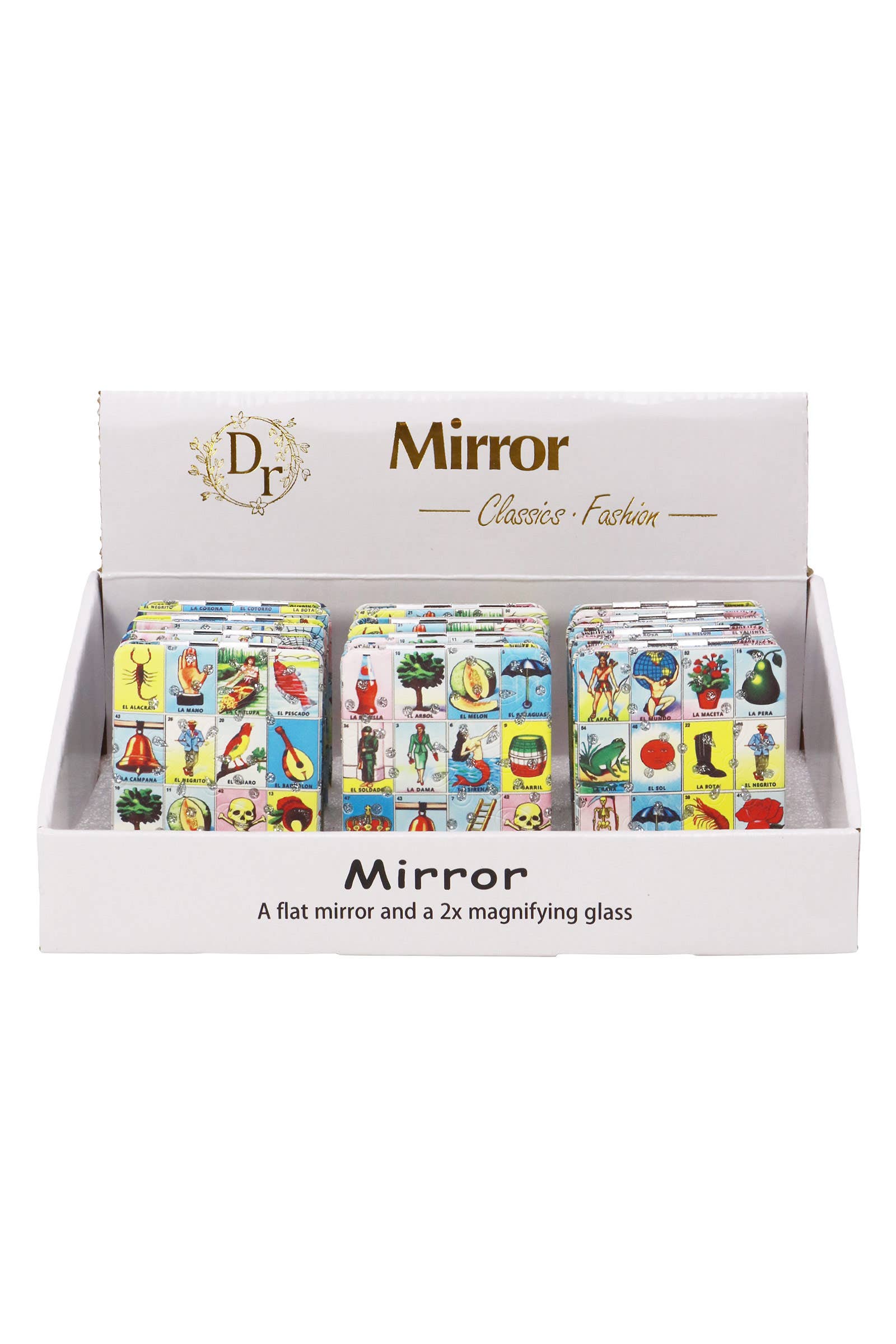 SURTIDO Espejo Compacto con Purpurina de La Lotería Makeup de venta al por mayor en Faire1