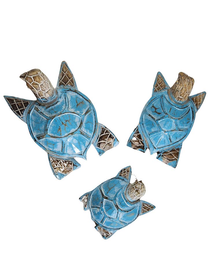 Ensemble de 3 plateaux de table en forme de tortue ou mur en bois  pour la vente par White Elephant