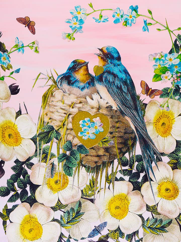 Lovebirds miljøvenlig valentinsdagskort for engroshandel hos Diana Wilson Arcana