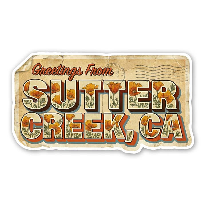 Autocollant de salutations de Sutter Creek pour la vente par Sticker Atlas