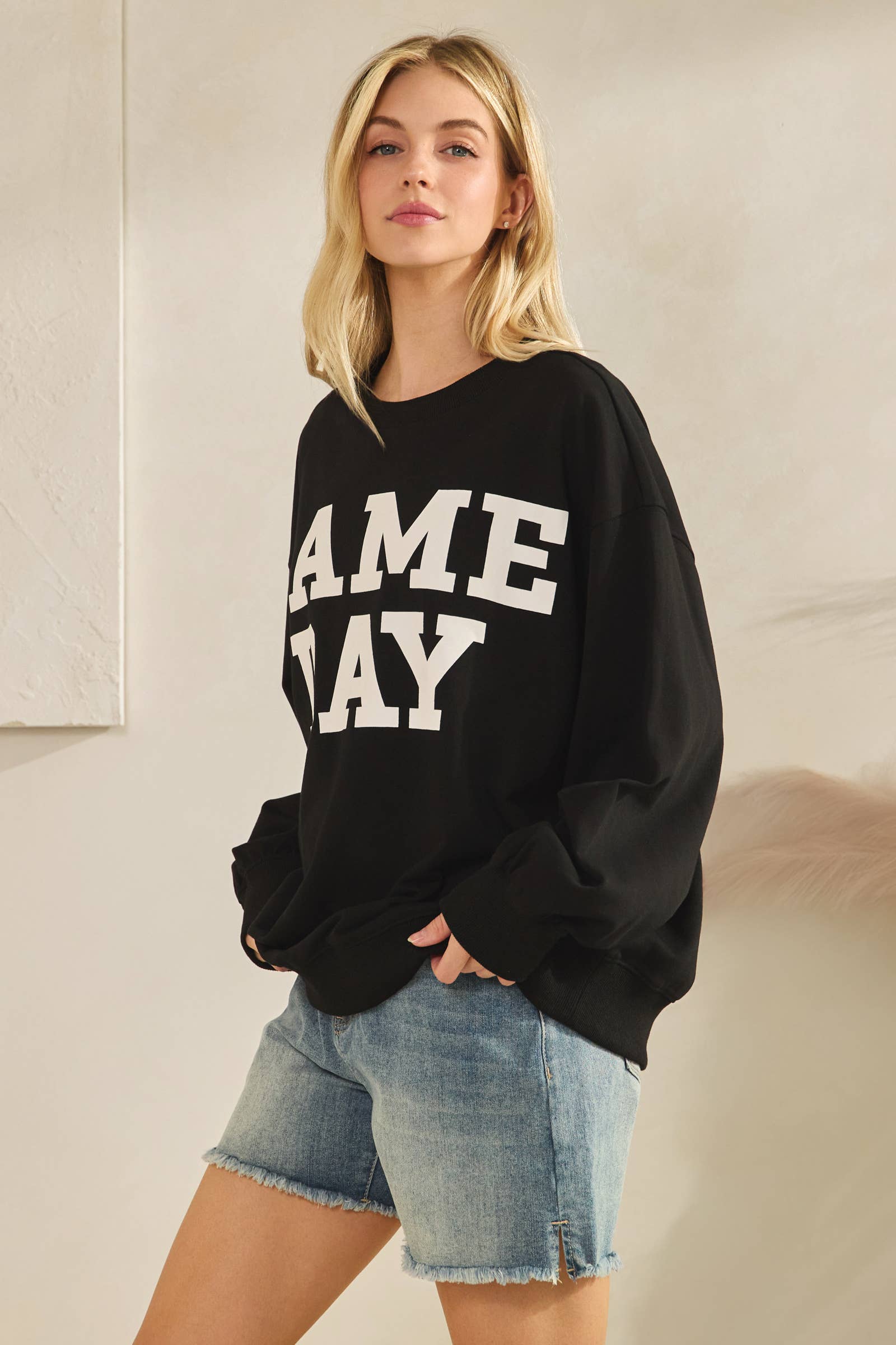 Sewn and Seen - Wholesale Graphic Sweatshirt - Women's - Bold Varsity Game Day Sweatshirt1