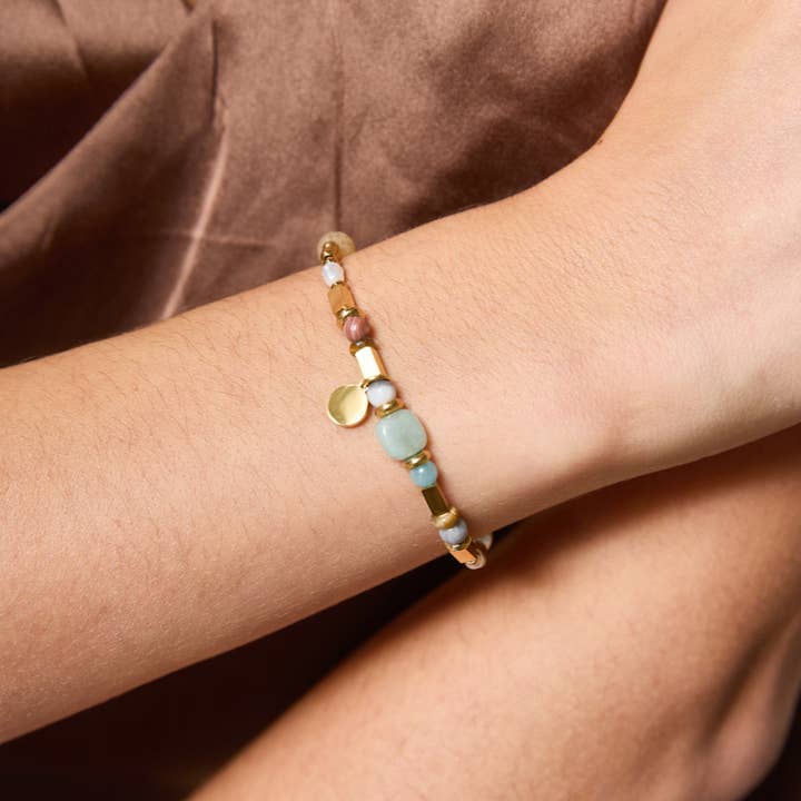 Gold 324AQ75 stainless steel colorful bracelet for wholesale on Faire