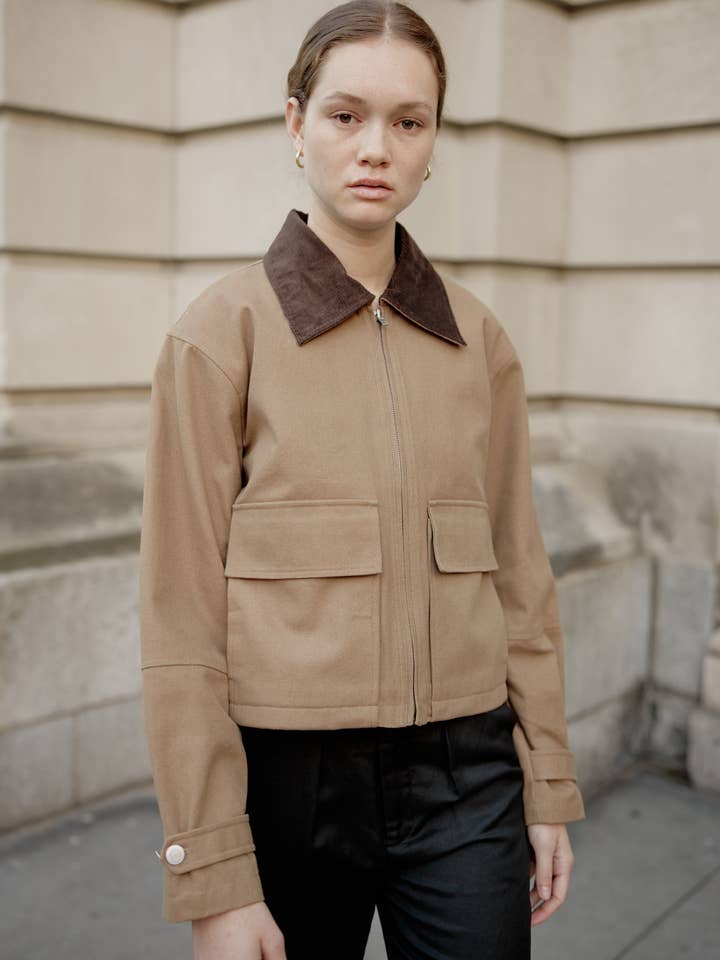 BROWN The Wolf Jacket | Utility Corduroy-Collar Jacket for wholesale on Faire